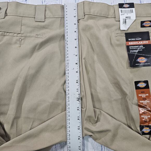 Dickies MENS SIZE 44X32 Work Pants Straight Regular Fit Khaki Cellphone Pocket - Picture 7 of 13